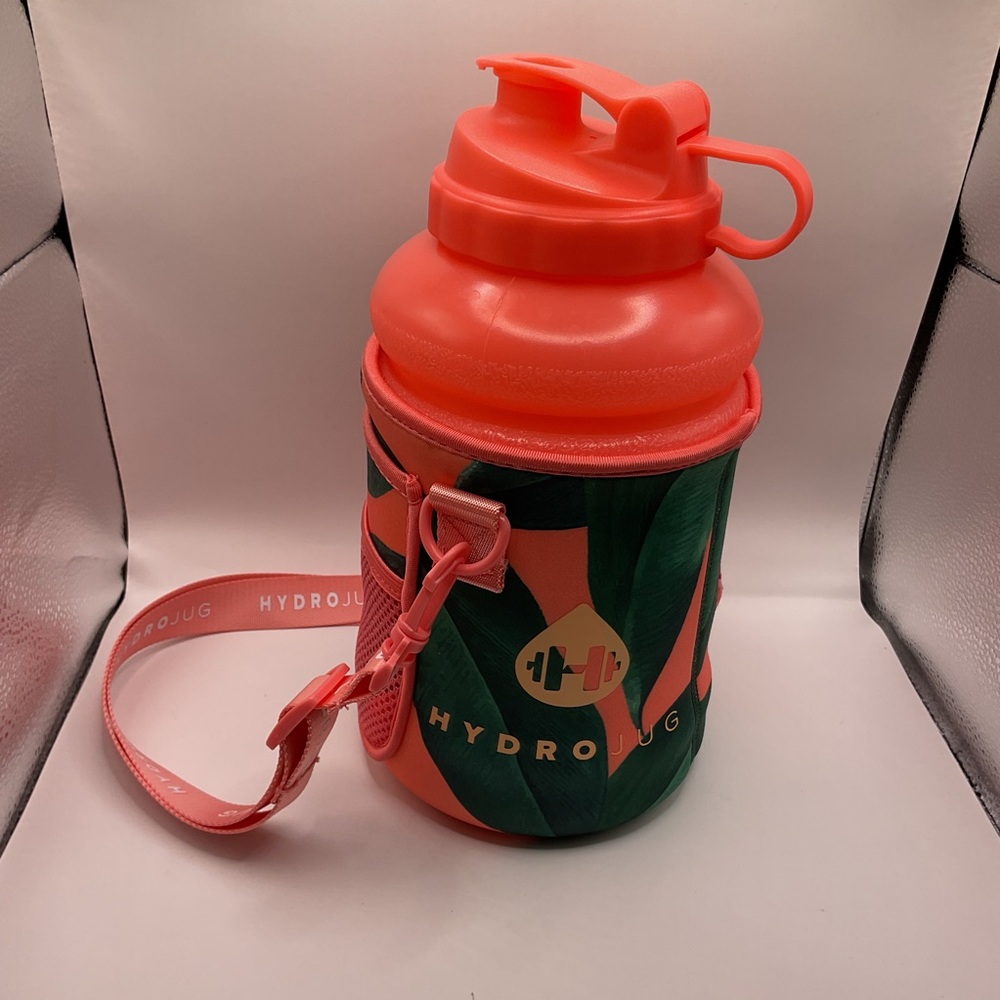 HydroJug Hot Pink 73 oz w/Tropical Insulated Carrying Sleeve, Cross Body Strap